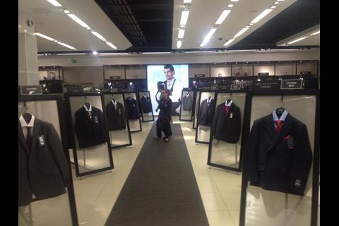 The 'avenue of suits' at Marks and Spencer, Westfield London